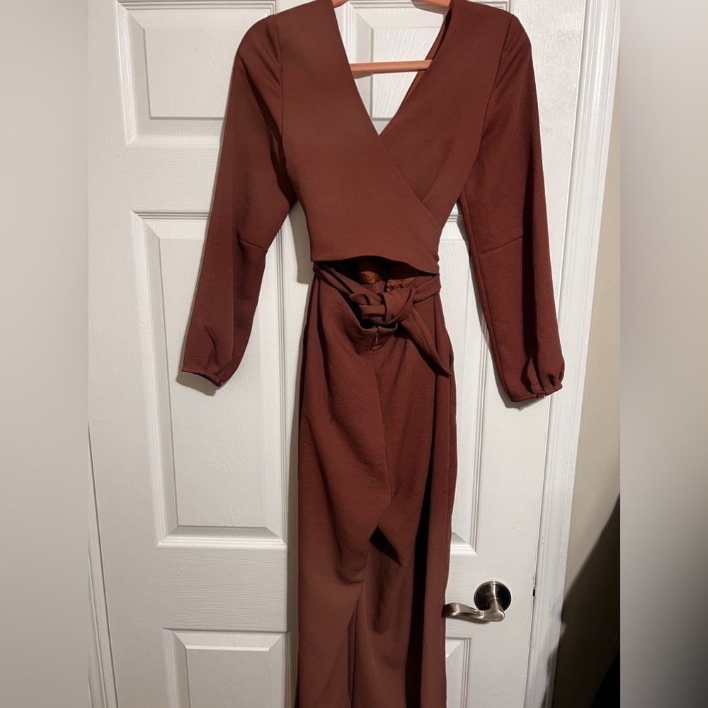 Aritzia Wilfred ecoulement long sleeve tie jumpsuit size 6
